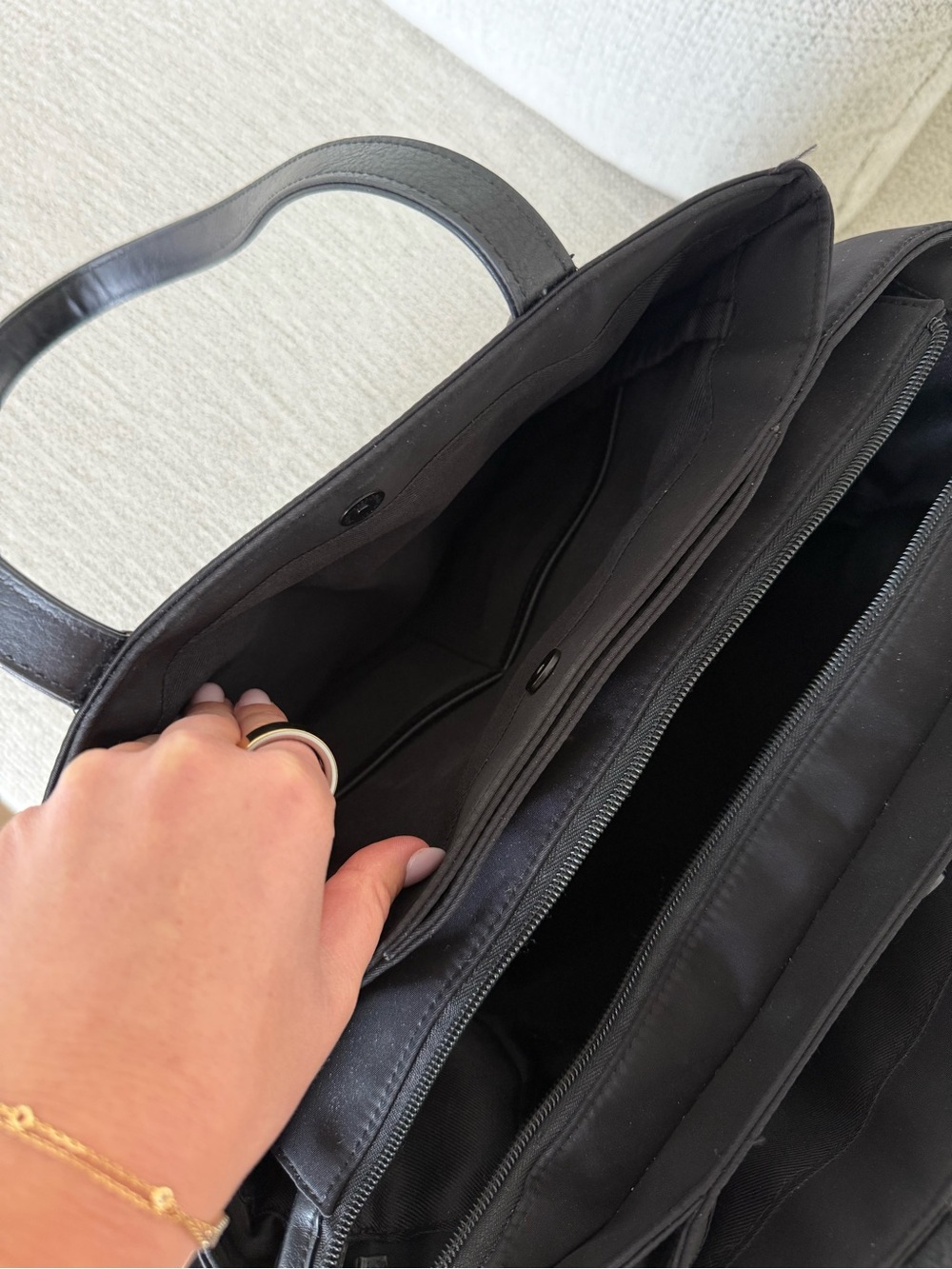 BEIS Black Tote with Detachable Crossbody Strap - Picture 6 of 8